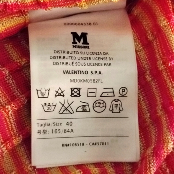 Missoni | Valentino S.P.A | Luxury High End Vibrant Pink And Gold Space Dye Top - Picture 9 of 14